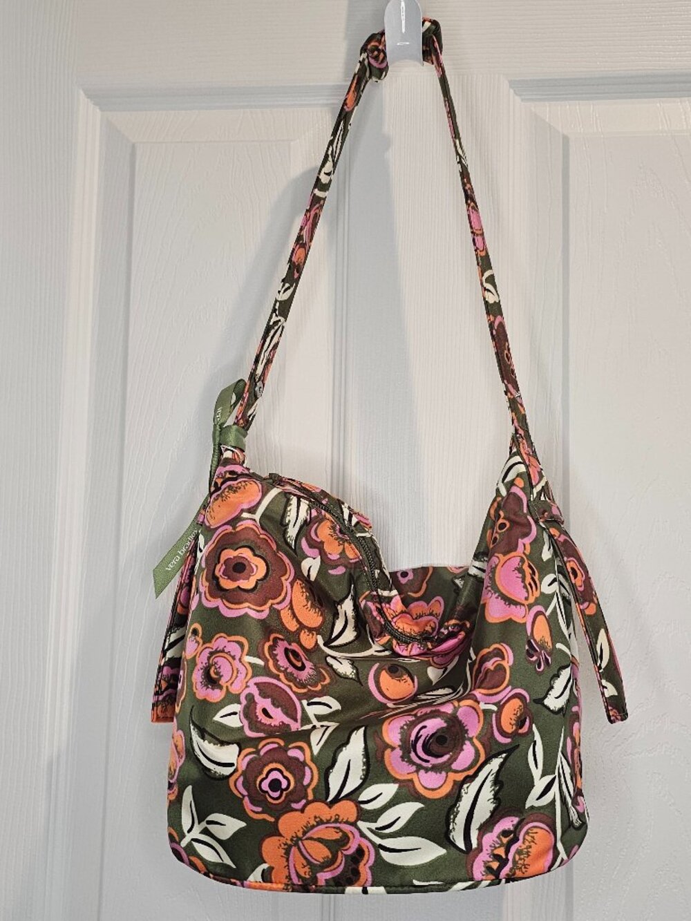 Vera Bradley Astoria Shoulder Bag Bubbly Flowers Green Purse Tote Handbag Hobo